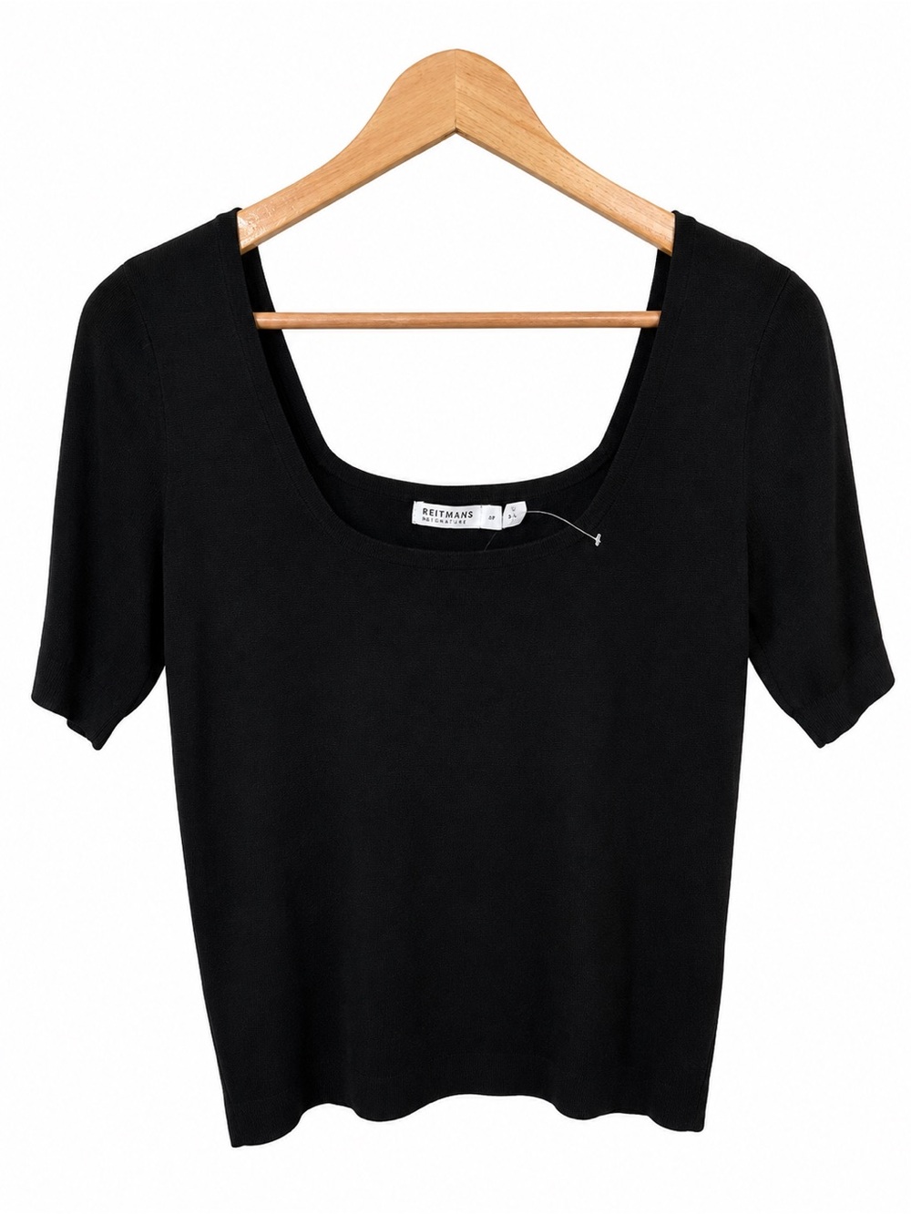 REITMANS signature black feminine soft basic crop top short sleeves round neck S